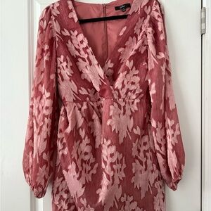 Lulu's Pink Floral Textured Dress